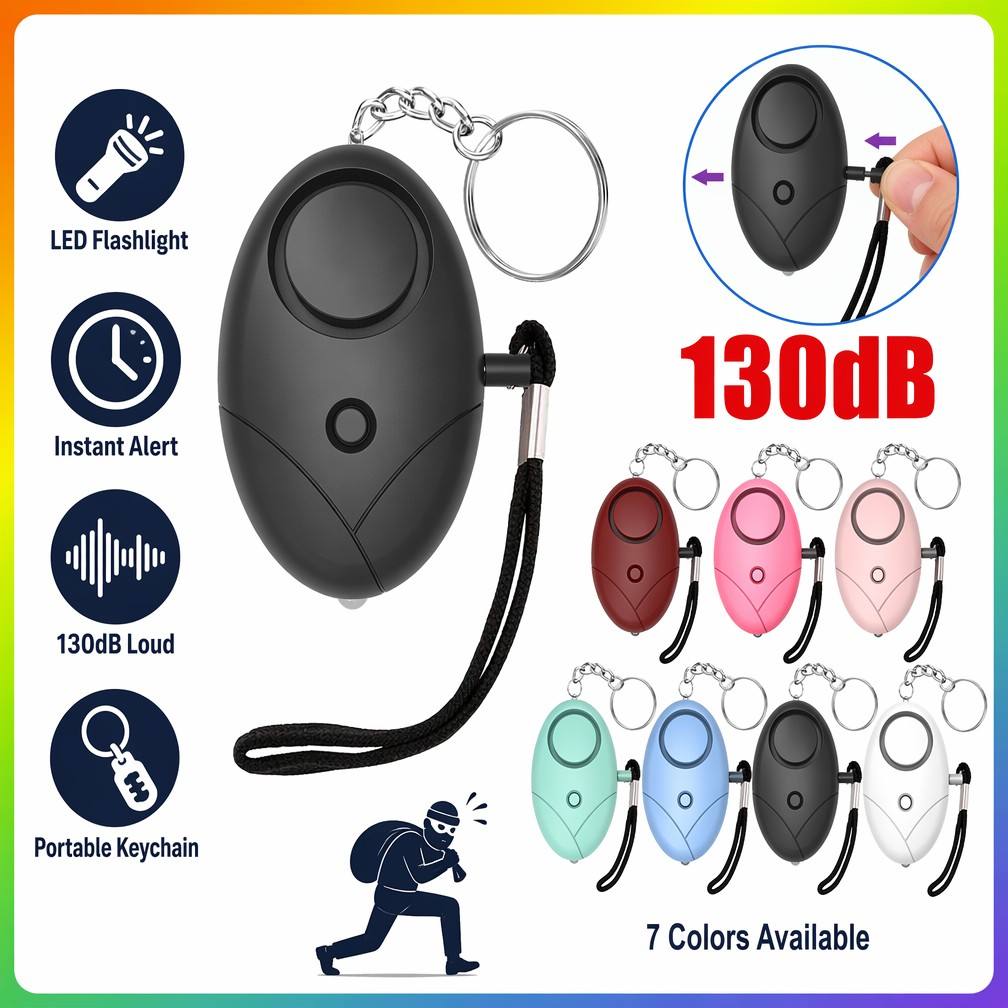 Personal Alarm Keychain - 130db Kişisel Güvenlik Alarmı Anahtarlık Anti-Kurt