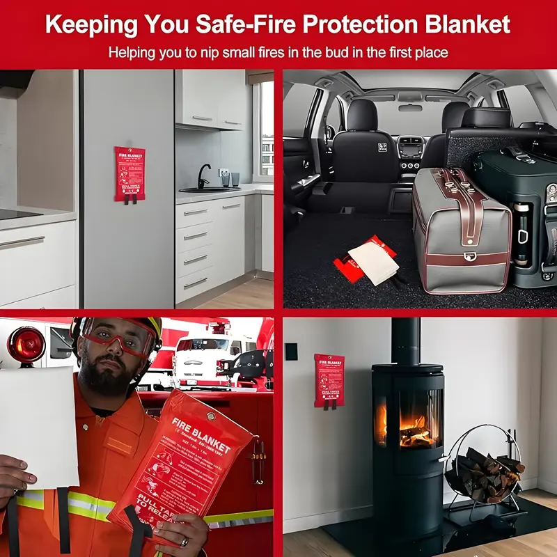 4'lü Paket Fiberglas Acil Duru - Fire Blanket Kitchen incelemesi ve fiyatı