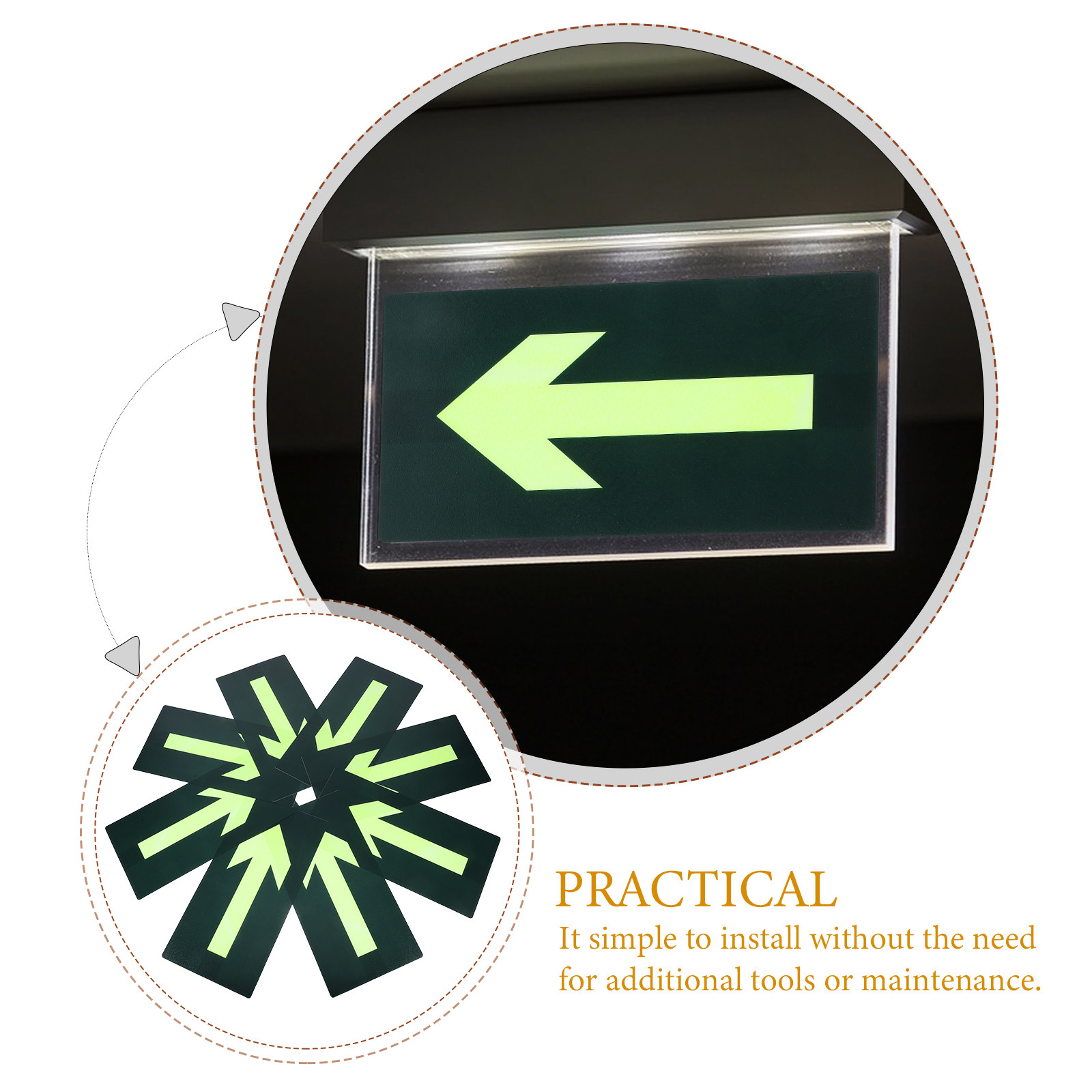 8 Adet Gece Parlayan Çıkış Oku - Emergency Exit Sign incelemesi ve fiyatı